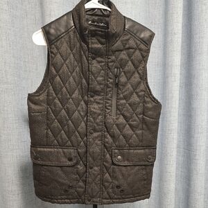 Fried Denim‎ Men's Quilted Vest with Leather Details Size Small